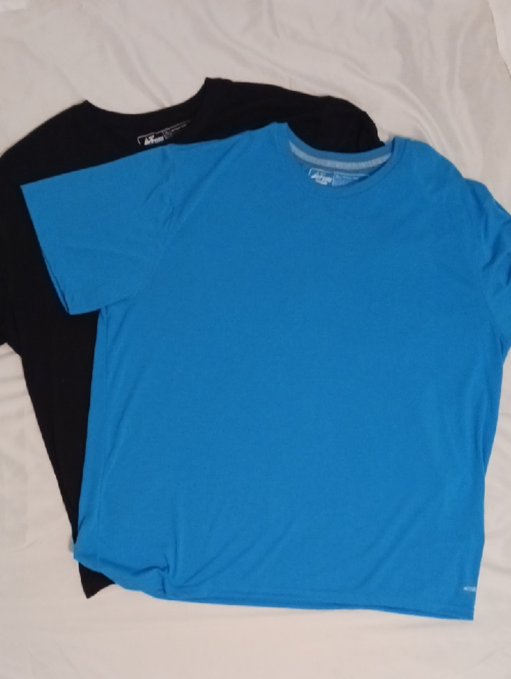 Set of 2 Men's Athletec Performance Crew Neck T-Shirts - Blue and Black, Size 2X
